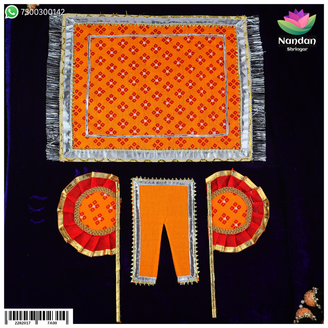 Hindola Special Combo [ Pankha And Chira Odhni ] - Kesri