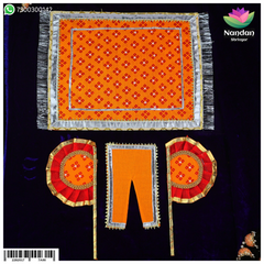 Hindola Special Combo [ Pankha And Chira Odhni ] - Kesri