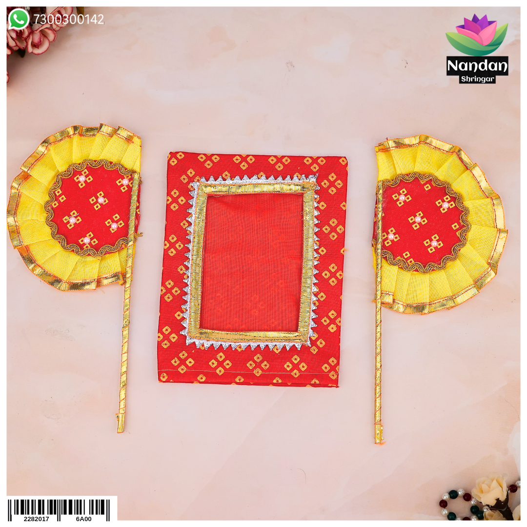 Hindola Special Combo [ Pankha And Chitra Ji Vastra ] - Red