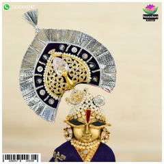 Laddu Gopal Heera Mayur Mukut Big Size (Silver)