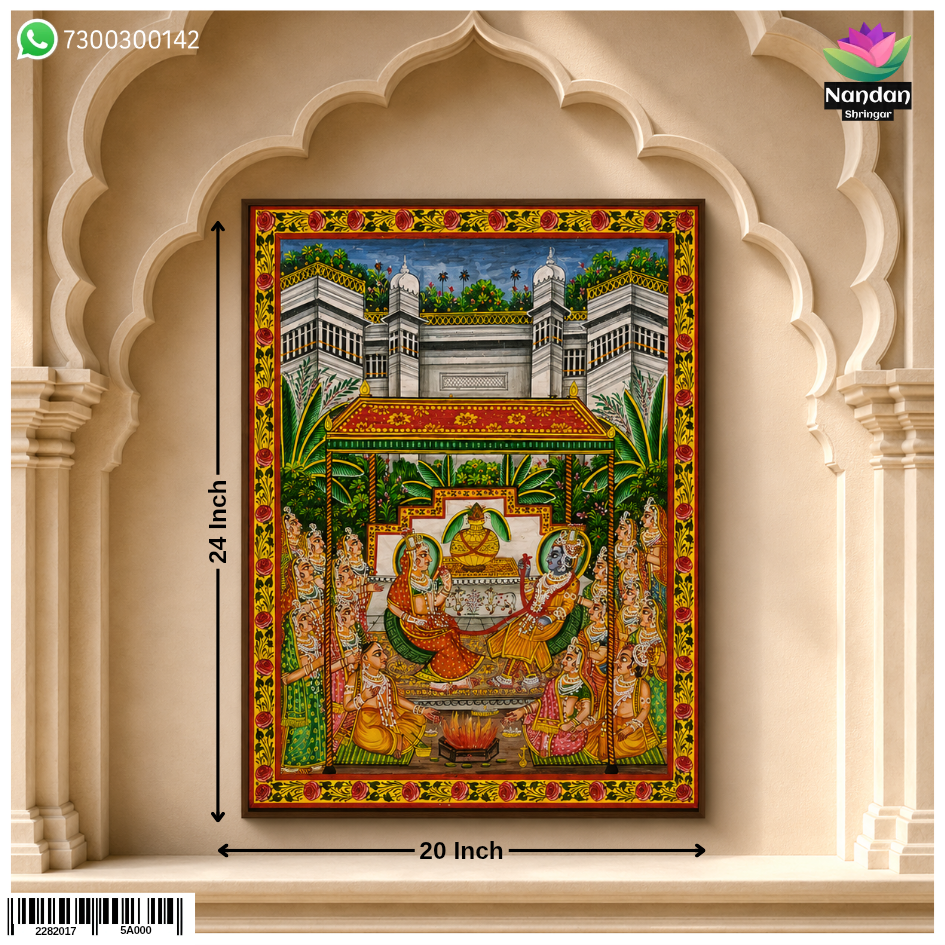 Hand-Painted Tulsi Vivah Pichwai
