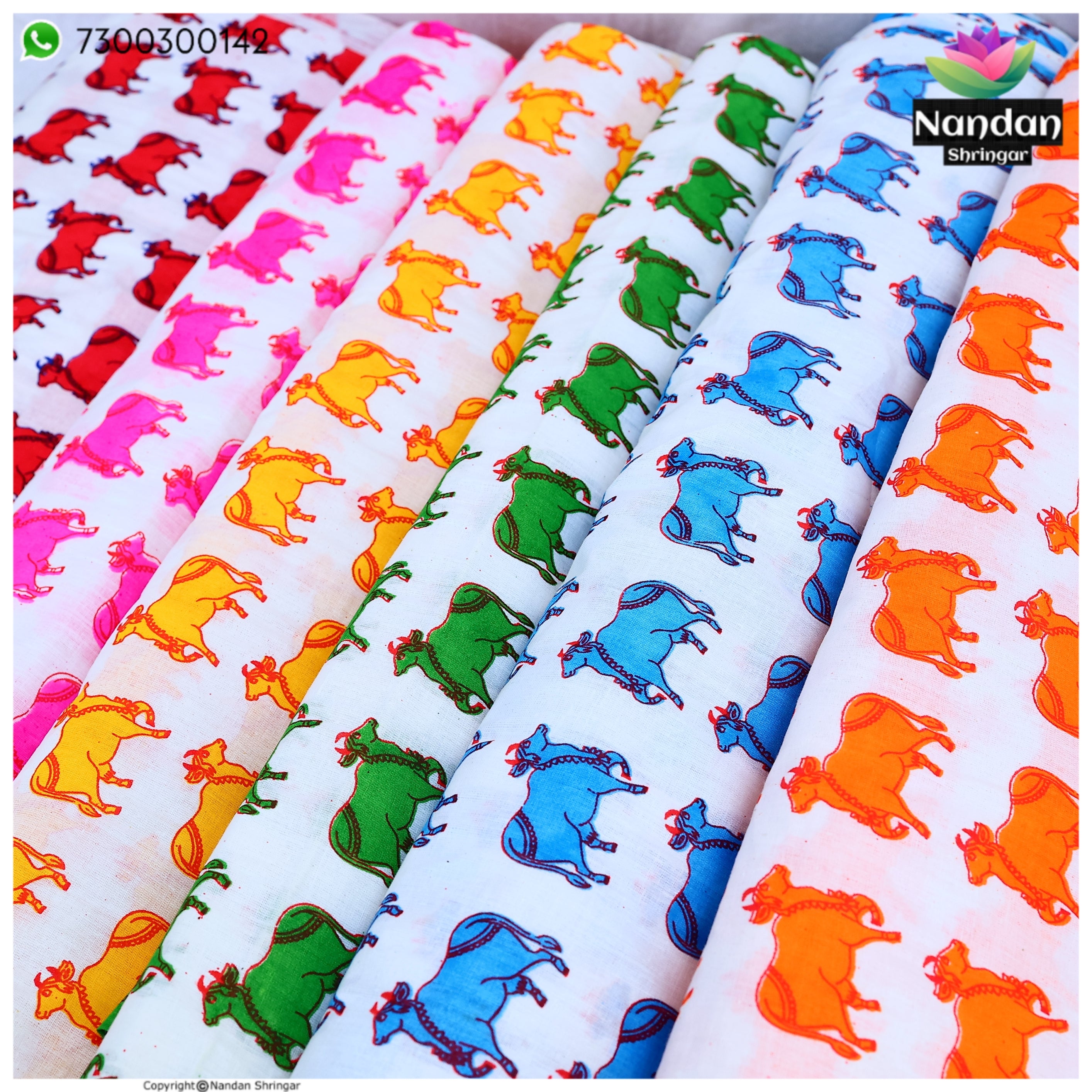 Cow Print Vastra - Lal
