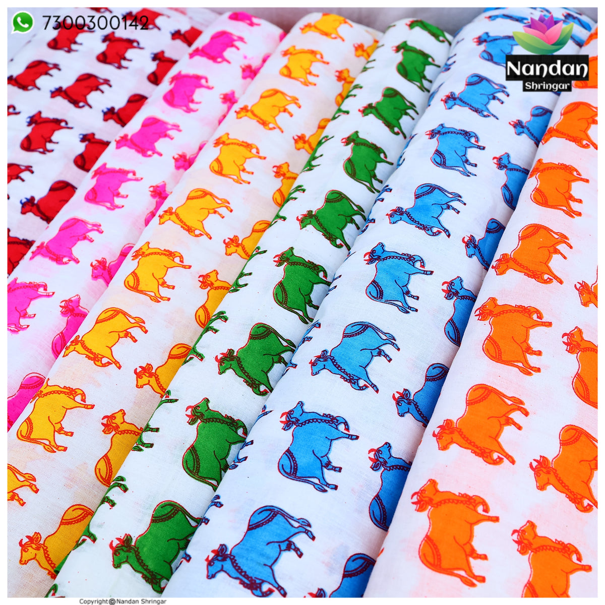 Cow Print Vastra - Lal