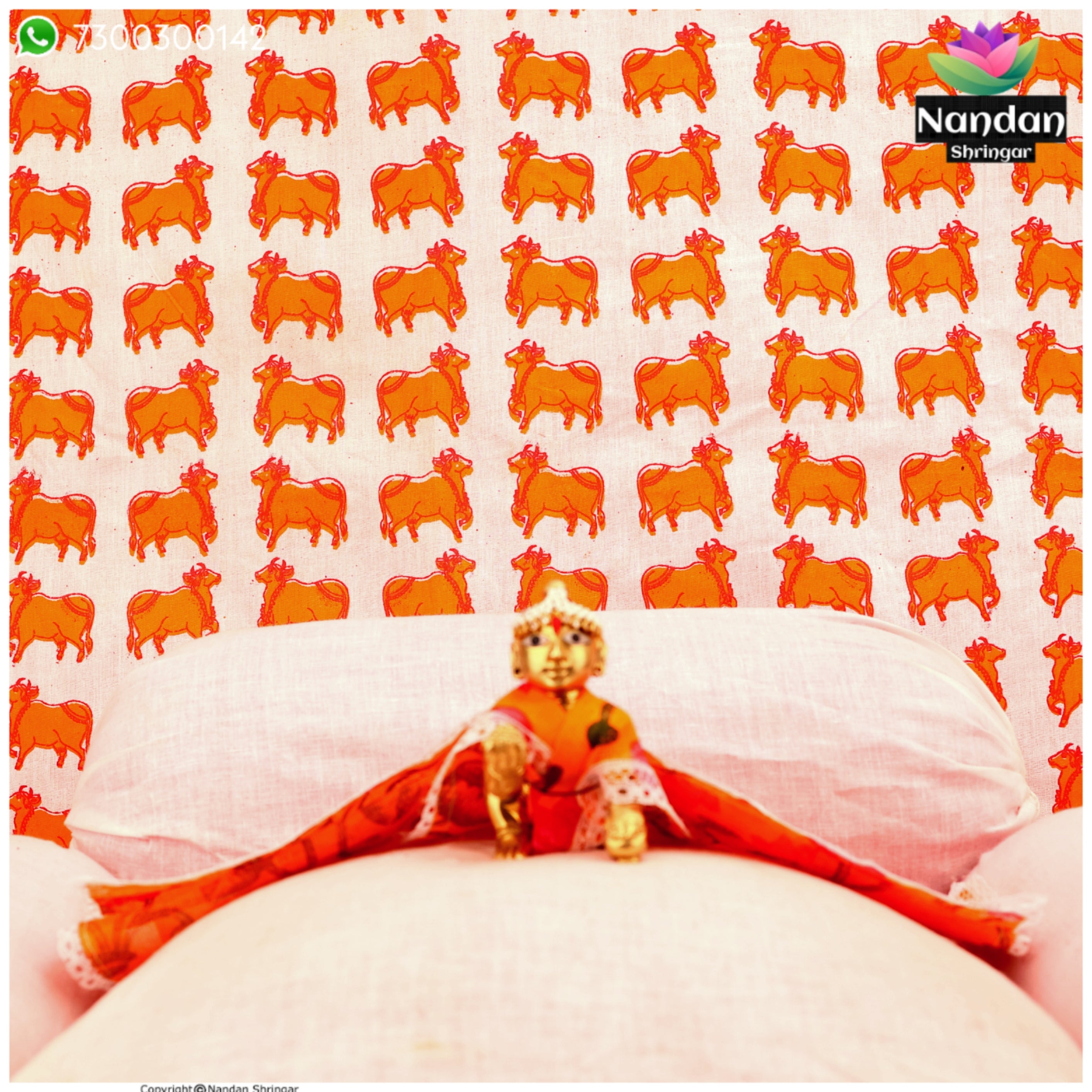 Cow Print Vastra - Kesri