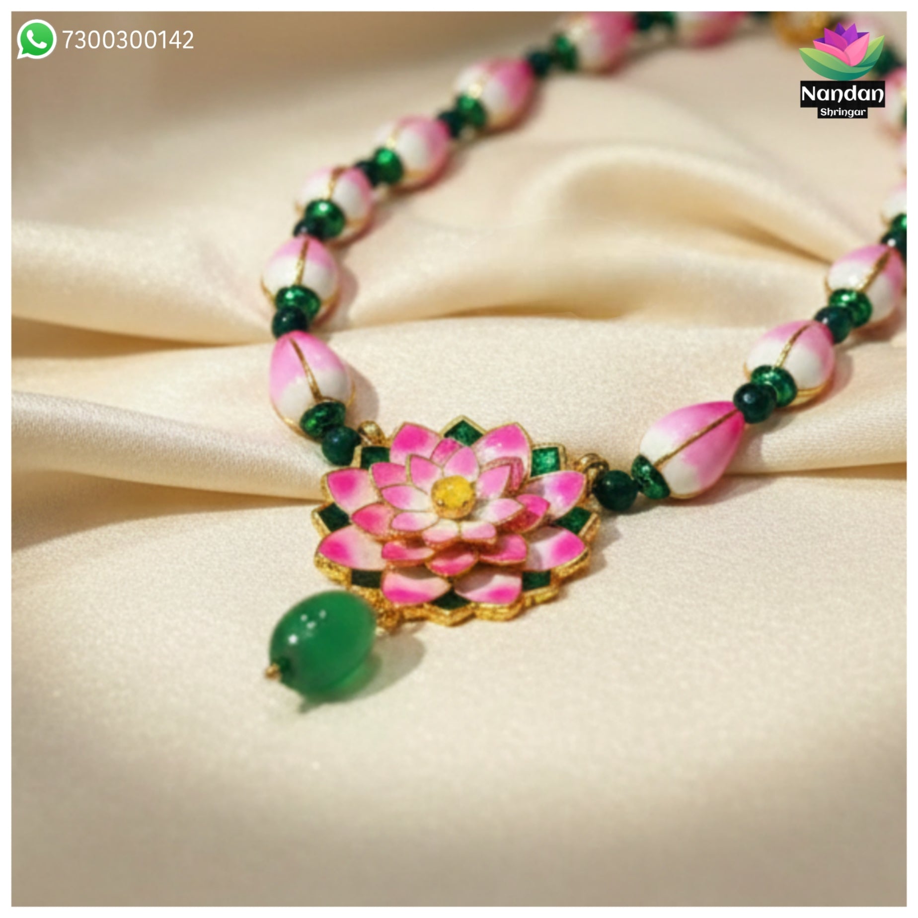 Kamal Mala by nandanshringars featuring intricate Meenakari work on a beautifully crafted gaadi design.
