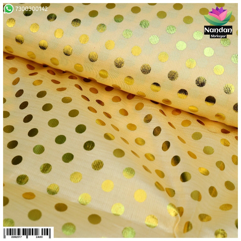 Zari Chap Vastra - Pastel Yellow