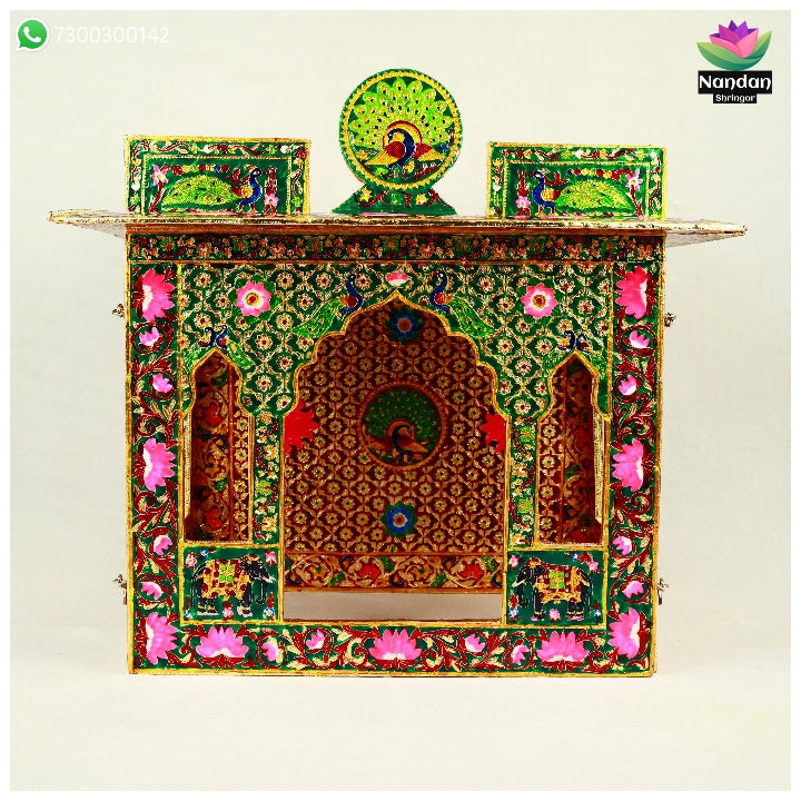 Meenakari Bangla - Reversible  Side 1 - Laal Side 2 - Hara ( 12 Inch )