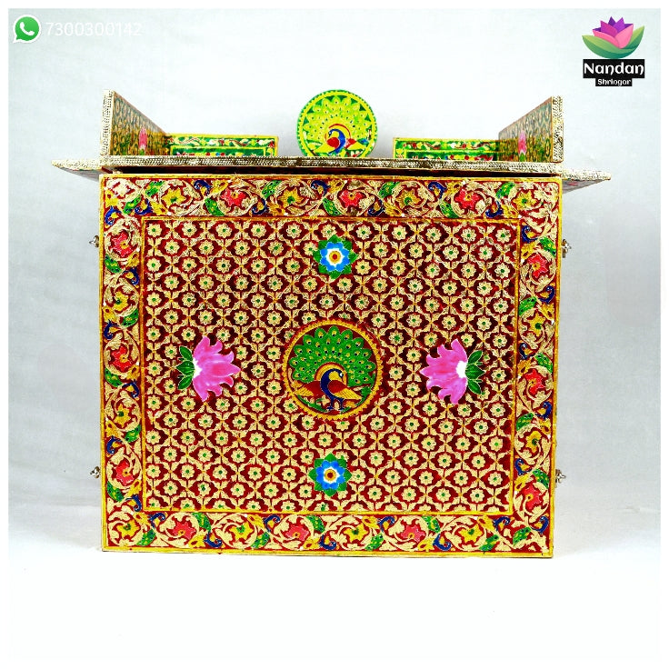 Meenakari Bangla - Reversible  Side 1 - Laal Side 2 - Hara ( 12 Inch )