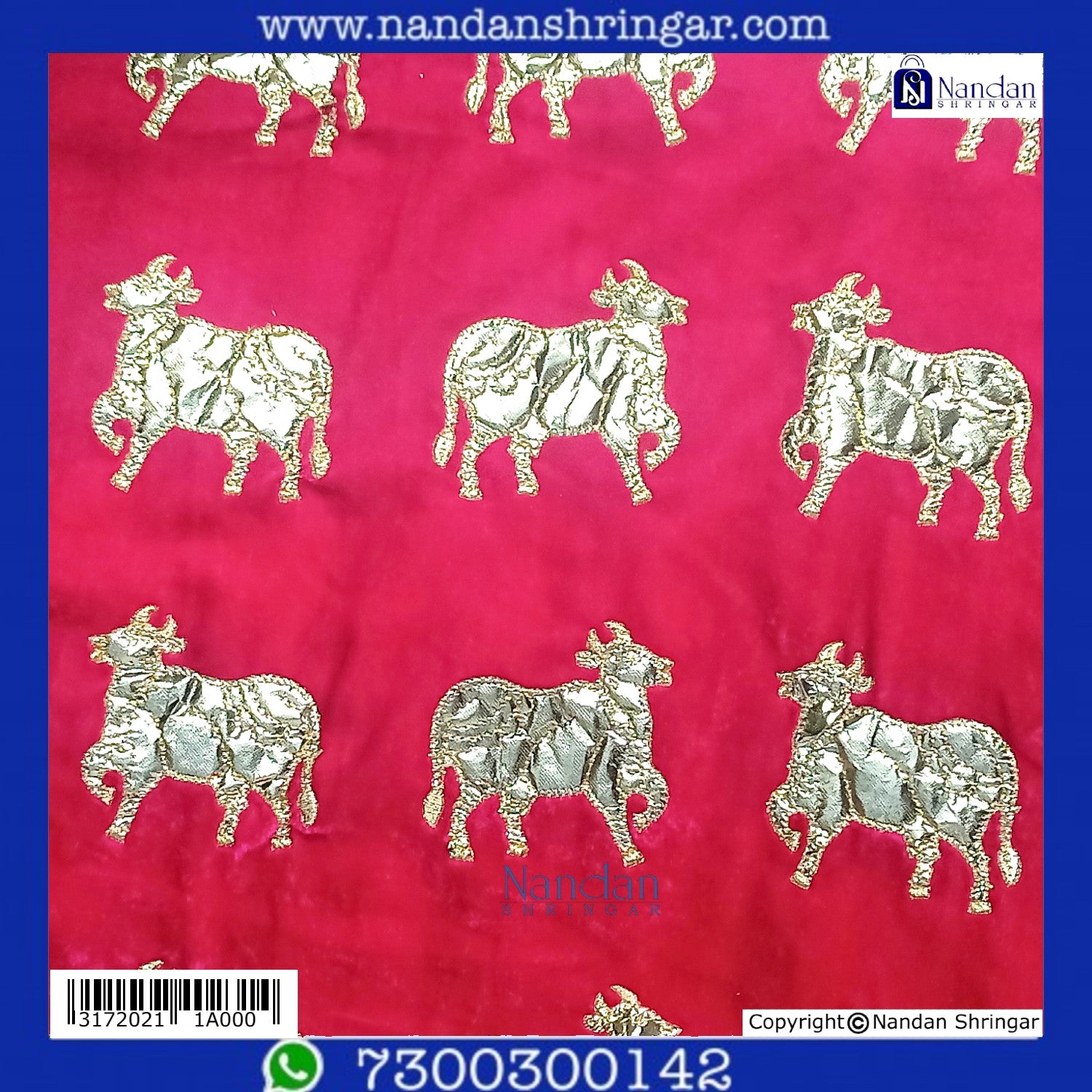 Cow Print Velvet Vastra - Pink