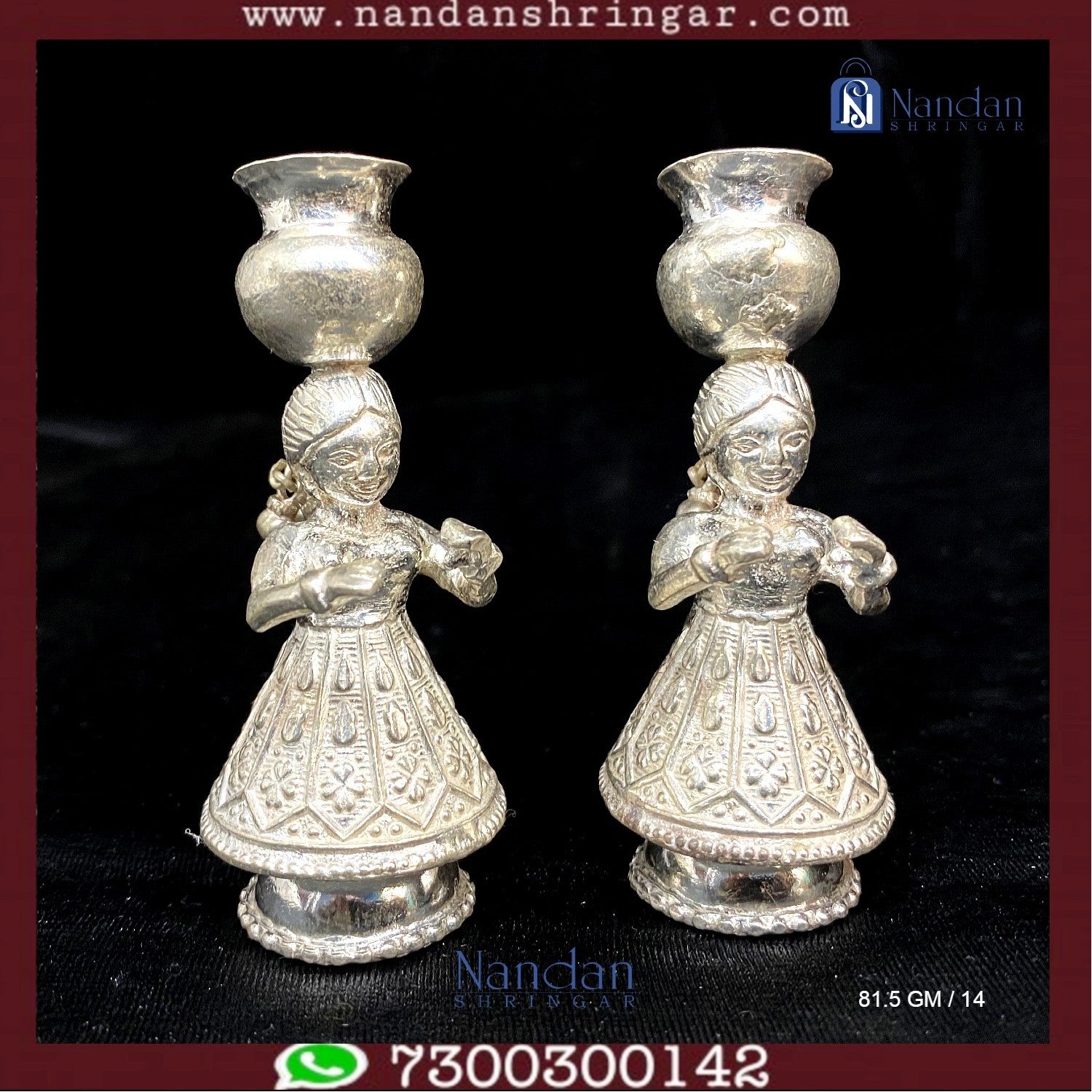 Gopi Fine Silver earrings from Utsav Arts, showcasing intricate design and elegant craftsmanship.