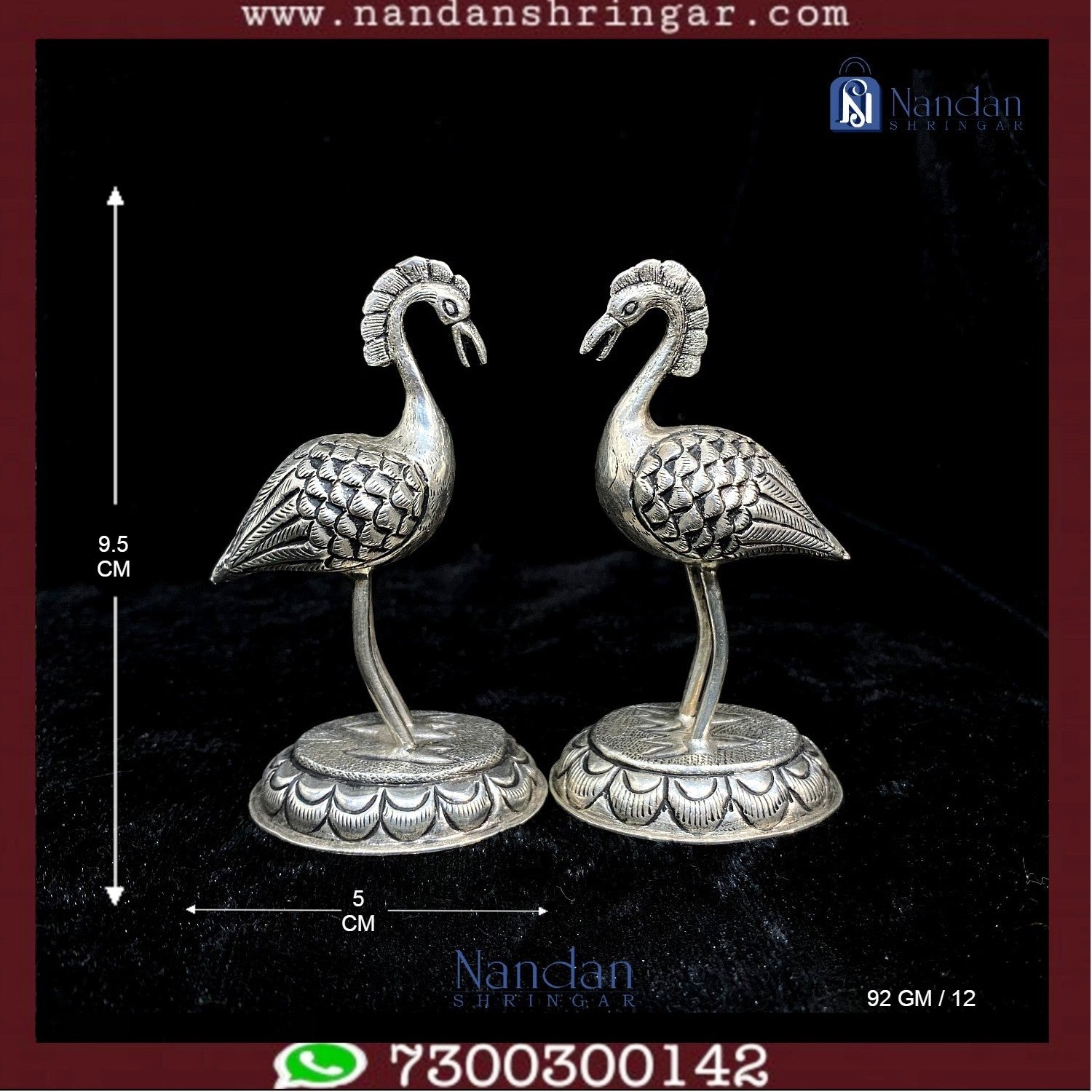 One pair of fine silver earrings by Utsav Arts showcasing intricate design and craftsmanship.