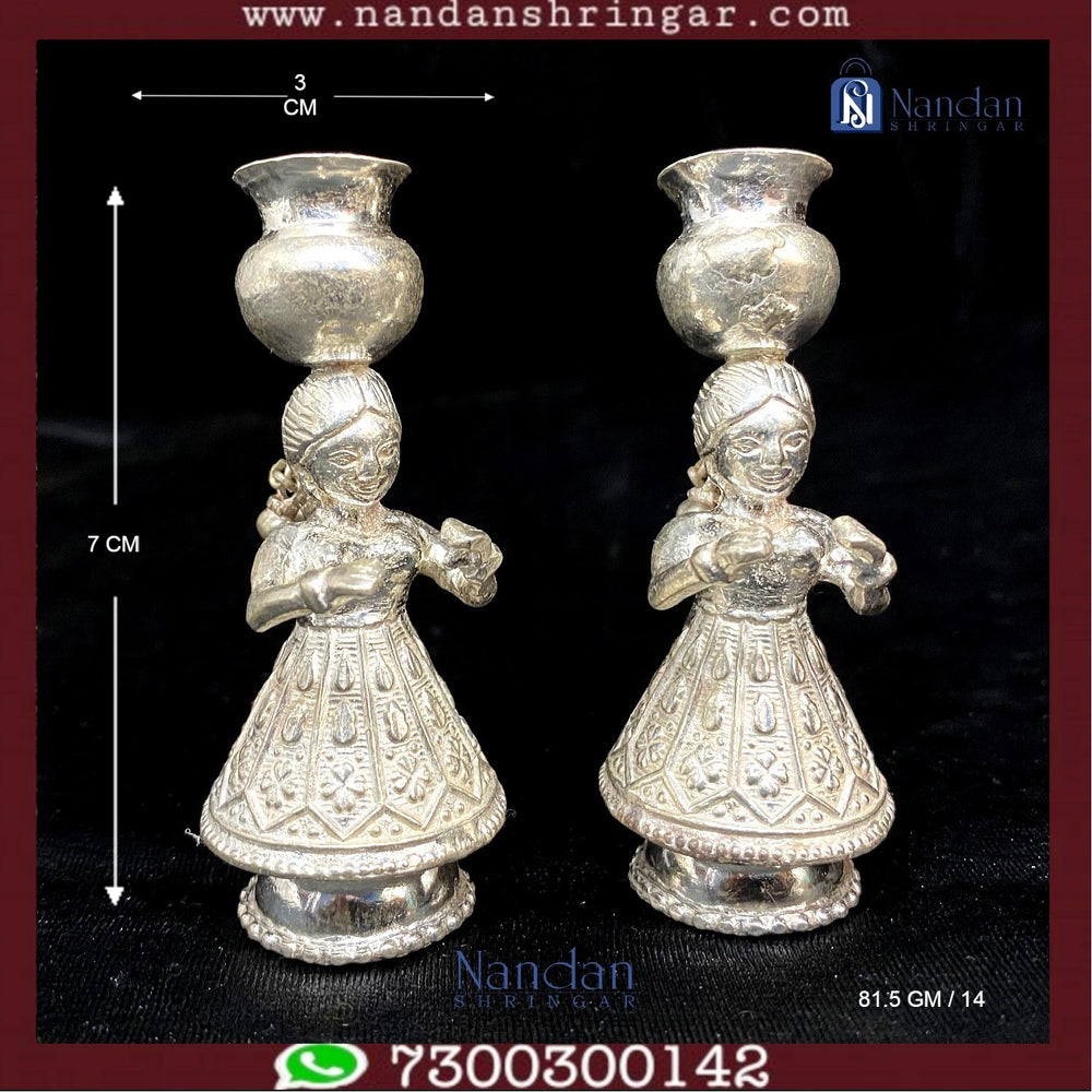 Utsav Arts Gopi Fine Silver earrings featuring intricate design and elegant craftsmanship, displayed against a neutral background.