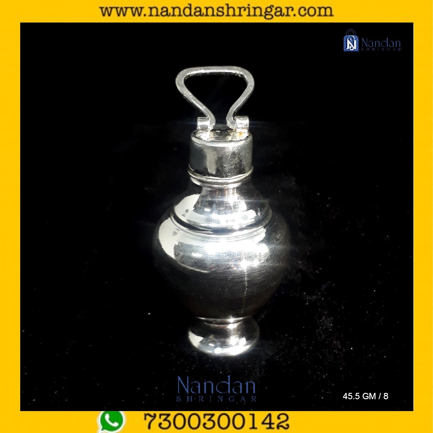 Fine silver Kunja ornament from Utsav Arts, showcasing intricate design details and craftsmanship.