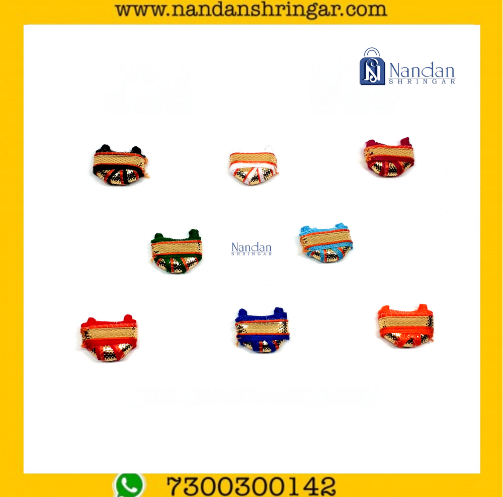 Chhajedar Zari Paag - Small - Various Colors (Pack of 10) - nandanshringar