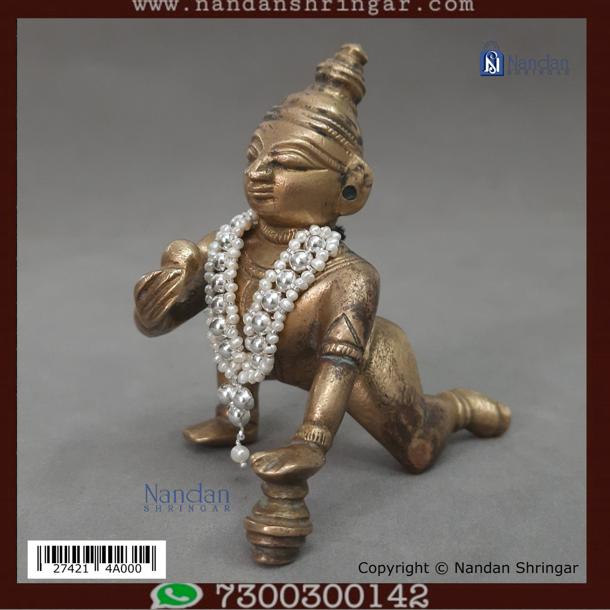 Moti Mala Silver - Real Pearl (No 2)