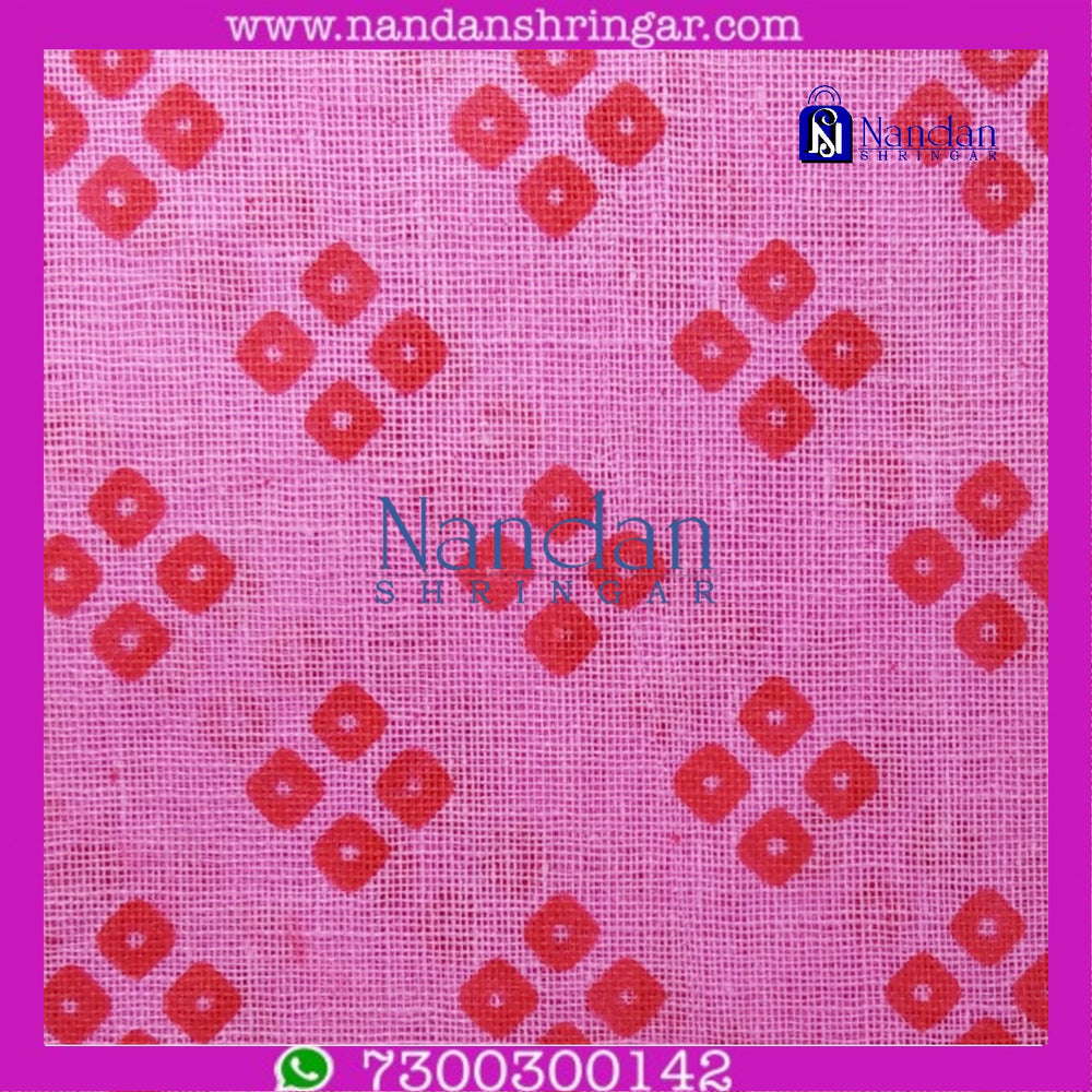 Choufuli Premium Vastra in pink from nandanshringars, showcasing intricate fabric texture and elegant design.