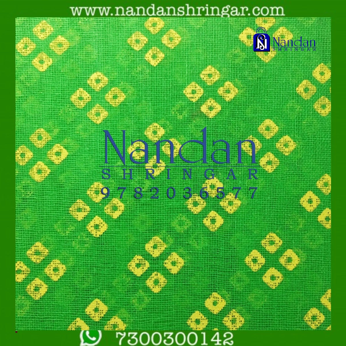 Choufuli Premium Vastra in green, featuring intricate patterns and fine fabric, by Nandanshringars.