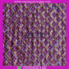 Pink Choufuli Checks Zari Vastra by nandanshringars with intricate check patterns and a shimmering zari finish.