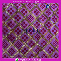 Pink Choufuli Checks Zari Vastra by nandanshringars, showcasing intricate checks and elegant zari detailing.
