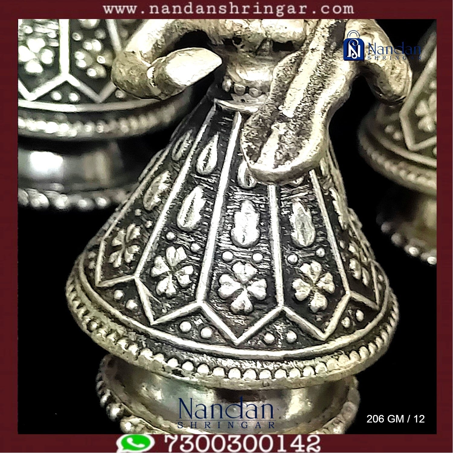 Utsav Arts Gopi Set of 8 fine silver pieces, featuring intricate designs and traditional craftsmanship.