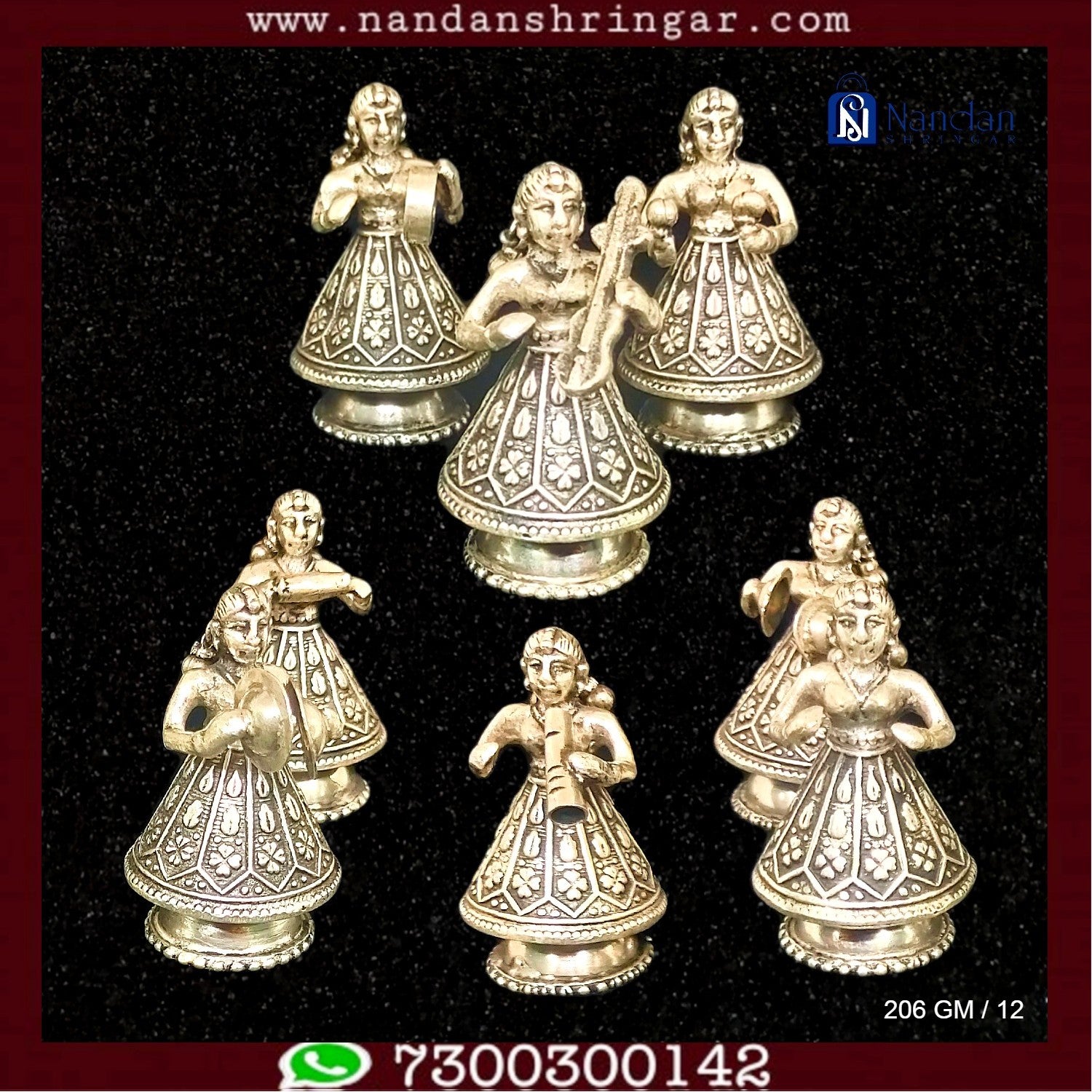 Gopi set of 8 fine silver pieces by Utsav Arts featuring intricate designs and traditional craftsmanship.