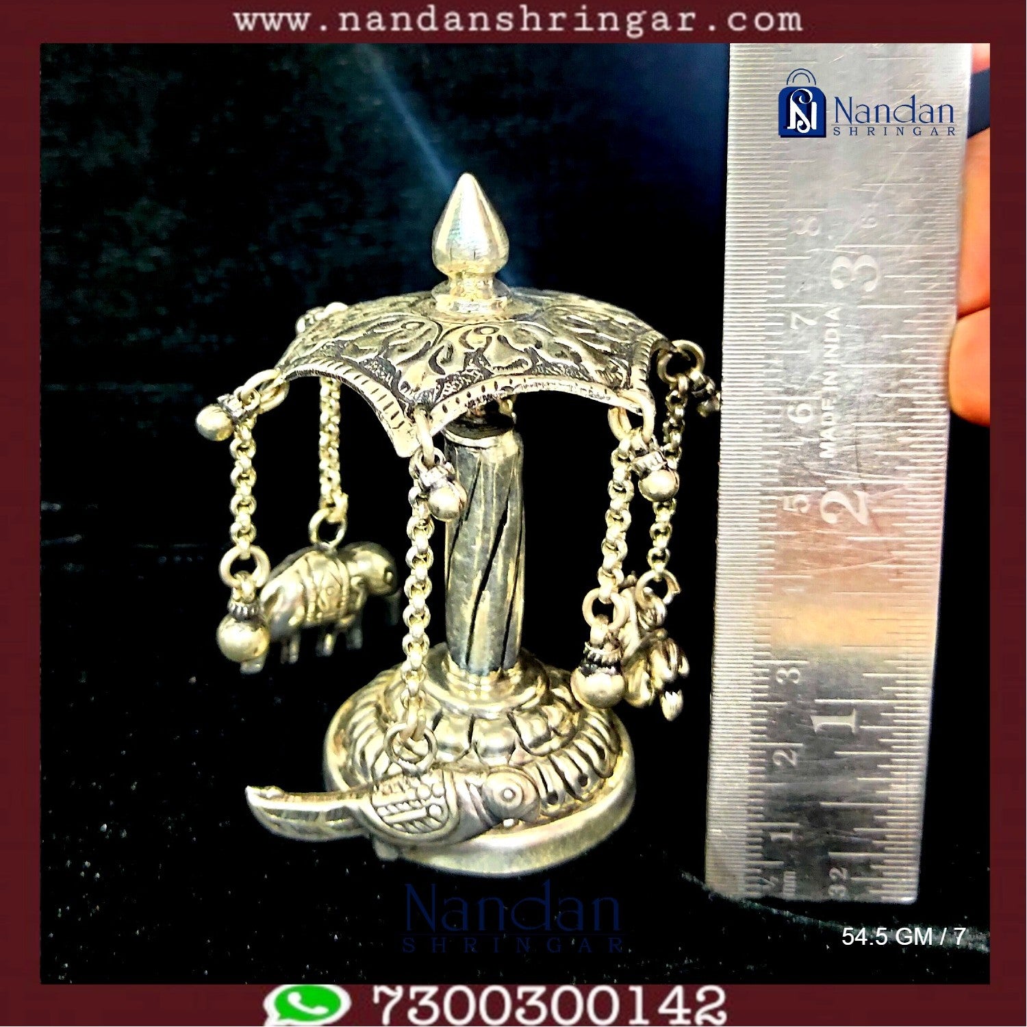Fine silver Chak Dol by Utsav Arts, featuring intricate design and craftsmanship, displayed against a neutral background.