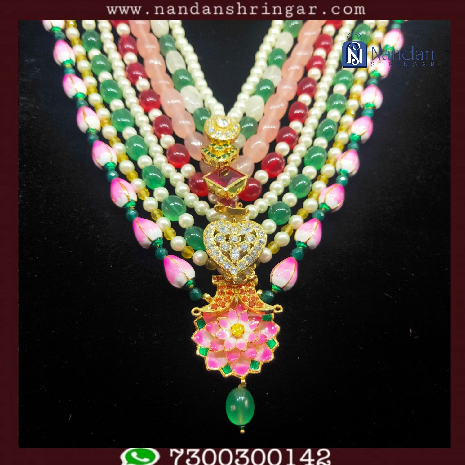 Janmashtmi special Baati Shringar with 8 Mala by Nandan Shringars, showcasing intricate designs and vibrant colors.
