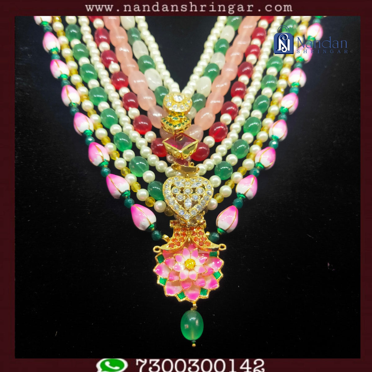 Janmashtmi special Baati Shringar with 8 Mala by Nandan Shringars, showcasing intricate designs and vibrant colors.