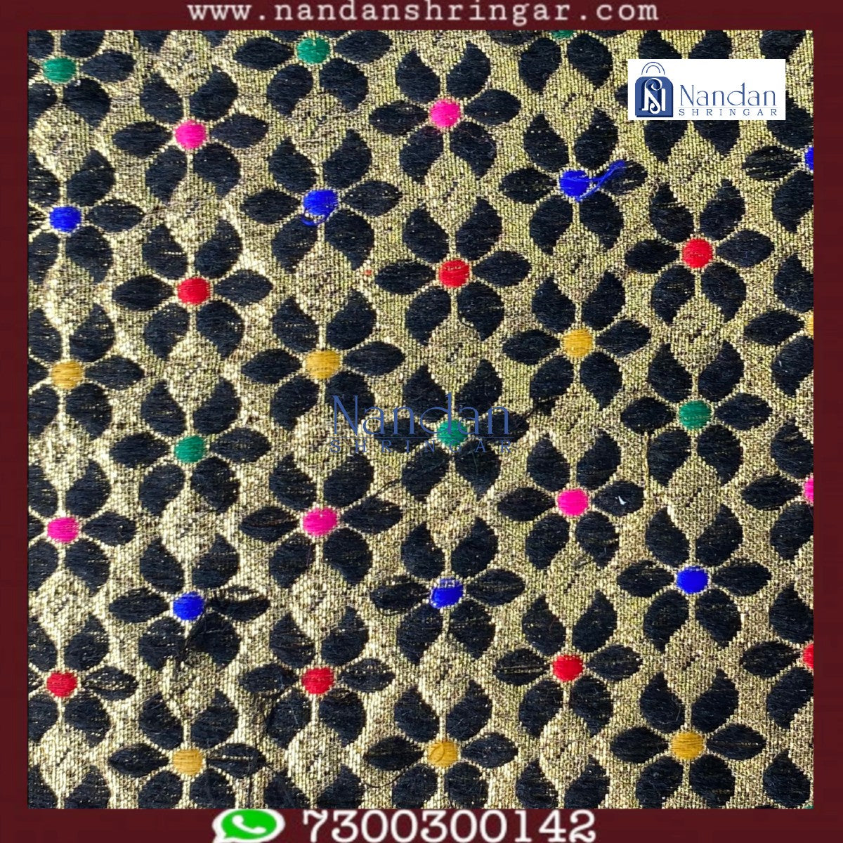 Multi-color designer zari vastra by nandanshringars, showcasing intricate patterns and elegant draping.