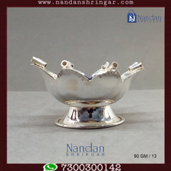 Fine silver Kamal Aarti by Utsav Arts, featuring intricate design and craftsmanship, displayed against a neutral background.