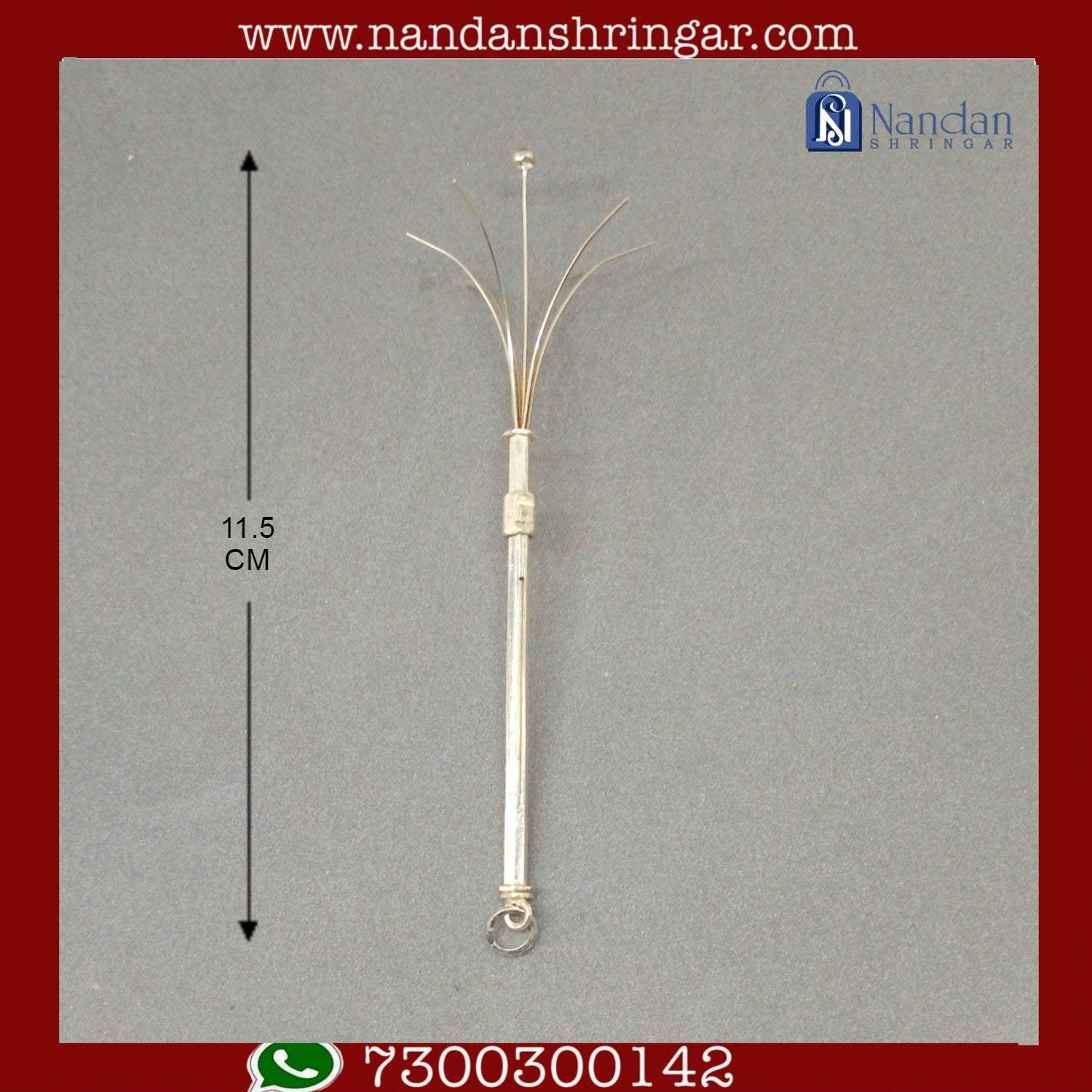 Fine silver flower stick by Utsav Arts, featuring intricate floral designs and elegant craftsmanship.