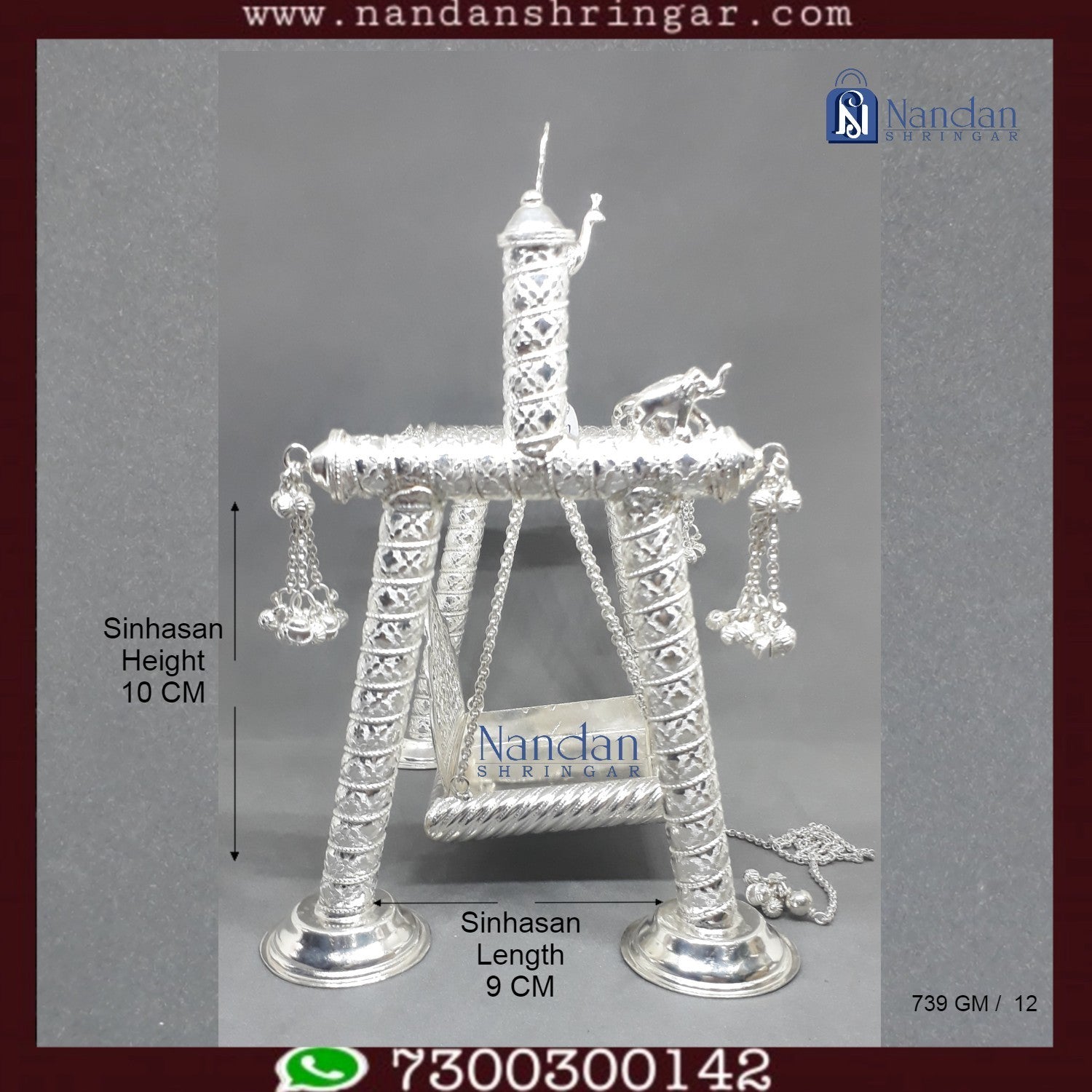 Premium Fine Silver Carving Palna by Utsav Arts, showcasing intricate designs and craftsmanship.