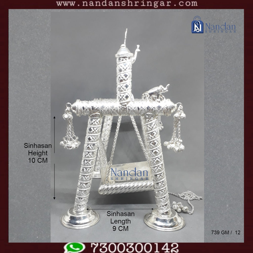 Premium Fine Silver Carving Palna by Utsav Arts, showcasing intricate designs and craftsmanship.