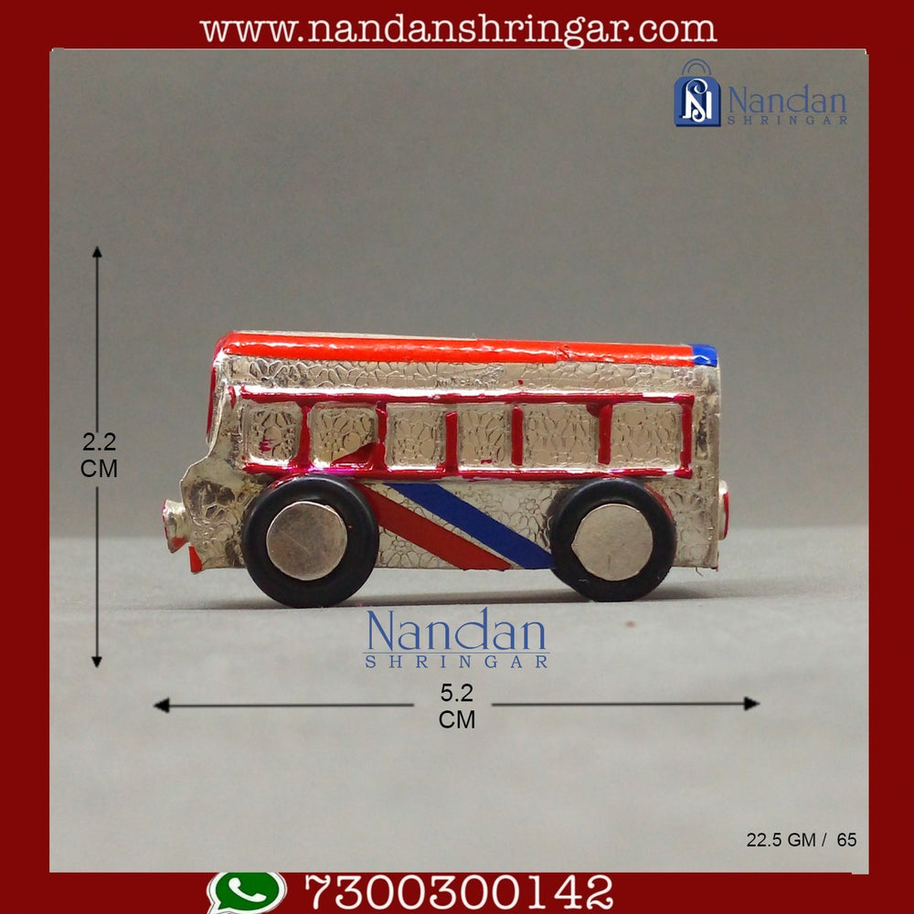 Fine silver bus sculpture by Utsav Arts, showcasing intricate details and craftsmanship in a traditional design.