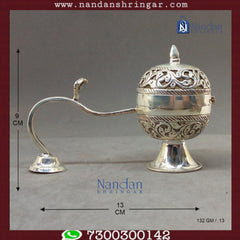 Fine silver Special Dhoop Aarti by Utsav Arts, featuring intricate craftsmanship and elegant design.