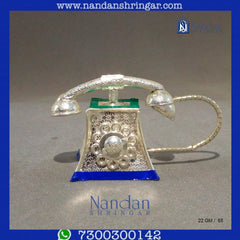 Fine silver telephone by Utsav Arts, showcasing intricate design and craftsmanship in a classic style.