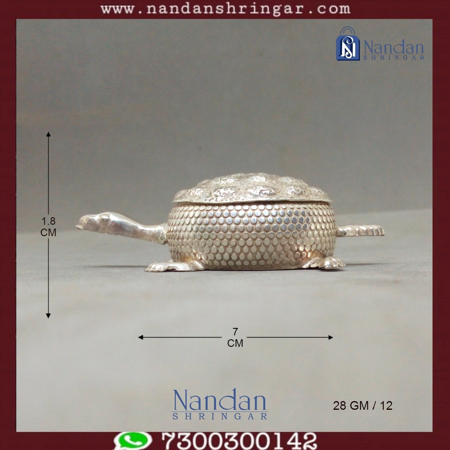 Fine silver tortoise figurine from Utsav Arts, showcasing intricate detailing and craftsmanship.