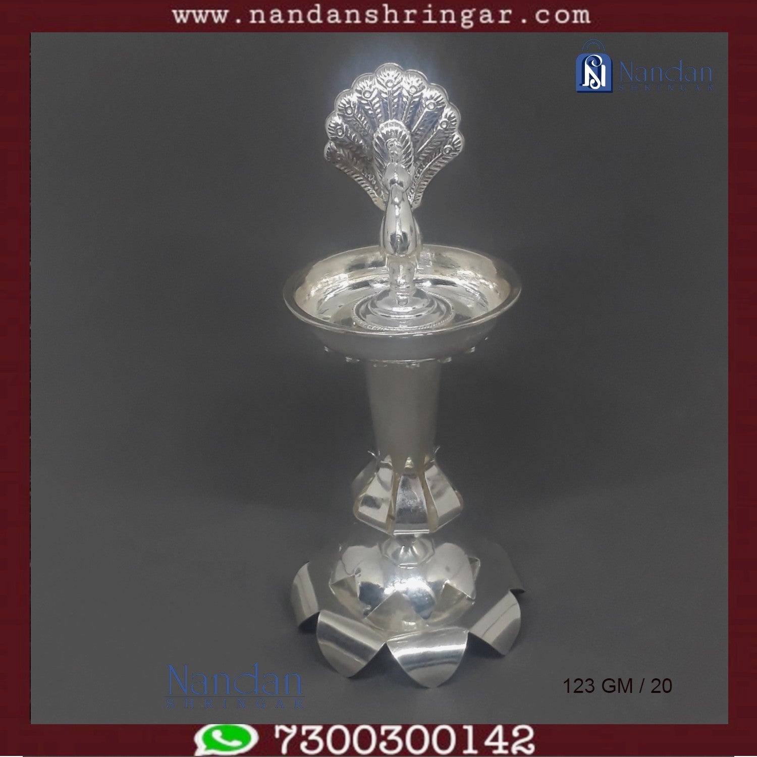 Mayur Fountain in fine silver by Utsav Arts, showcasing intricate design and elegant craftsmanship.
