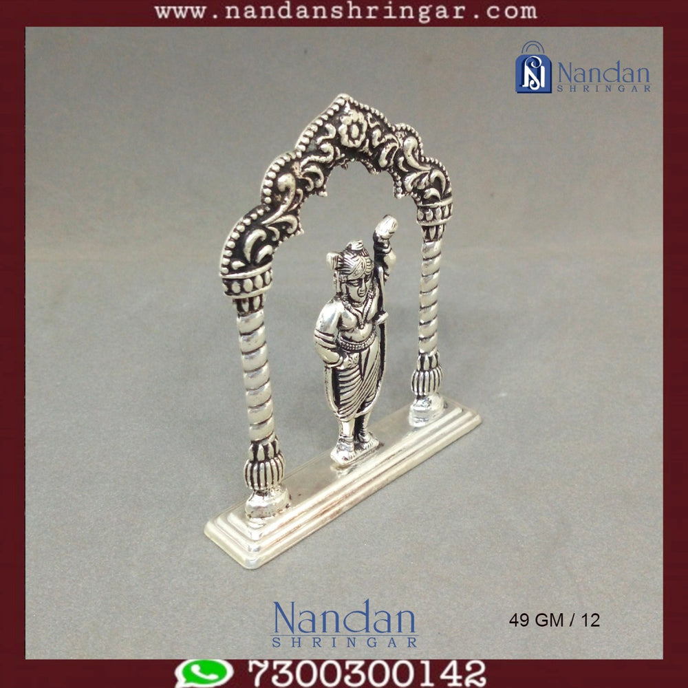 Fine silver Shreenath Ji Mangla idol by Utsav Arts, showcasing intricate details and craftsmanship in a serene pose.