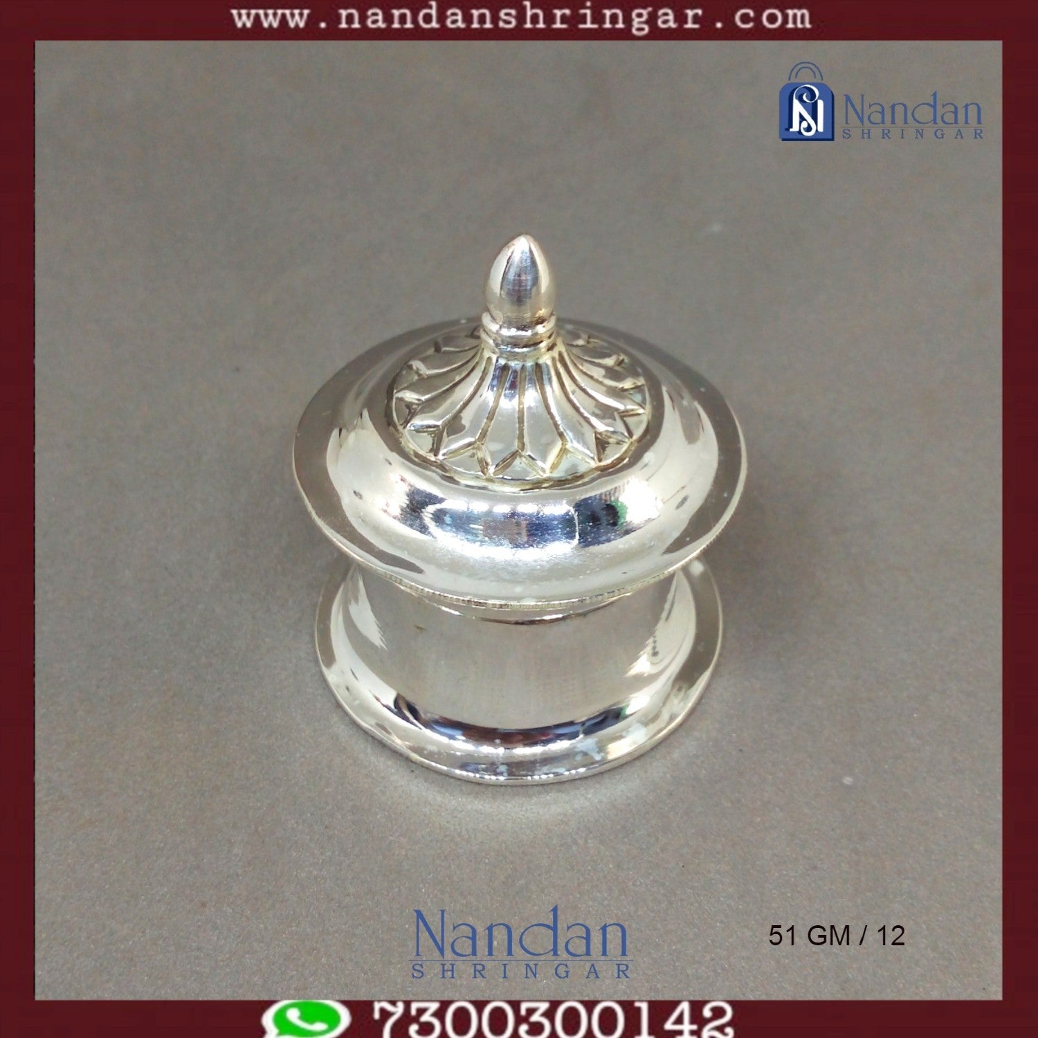 Fine silver Nandan Shringer Lalanji by Utsav Arts, showcasing intricate details and craftsmanship in the design.
