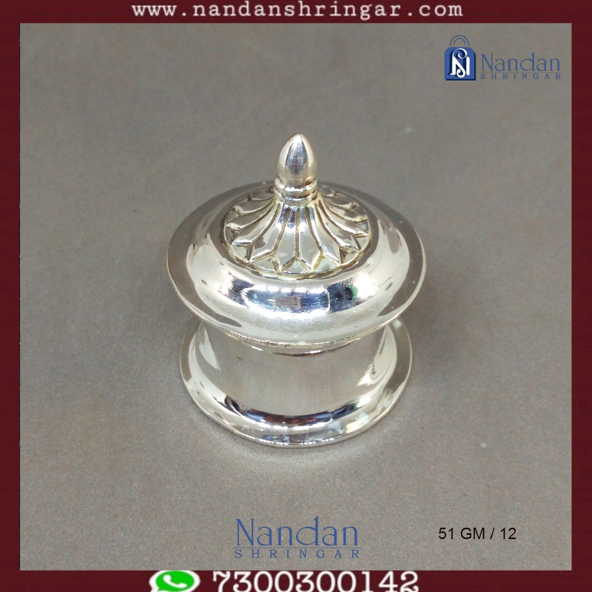 Fine silver Nandan Shringer Lalanji by Utsav Arts, showcasing intricate details and craftsmanship in the design.