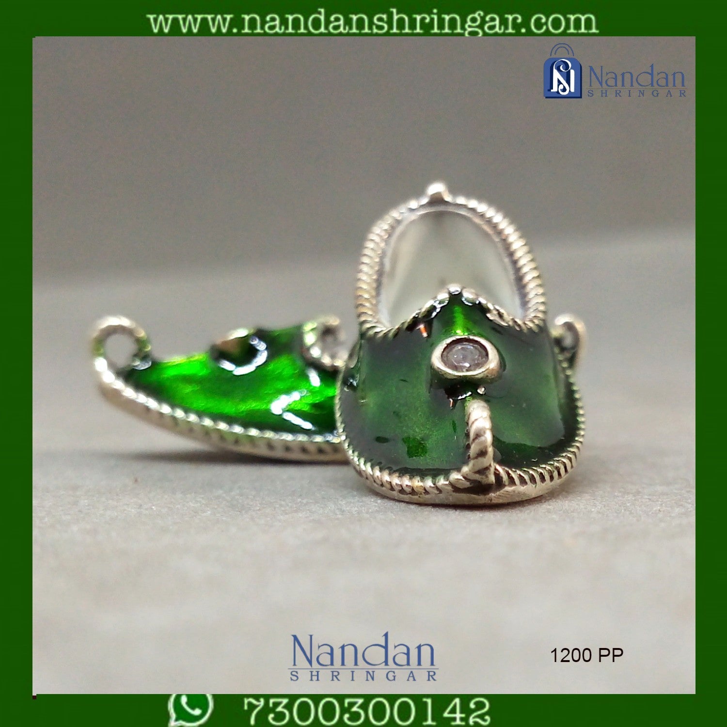 Fine silver jewelry from Utsav Arts featuring intricate design and craftsmanship, showcasing a beautiful nandan shringar piece.