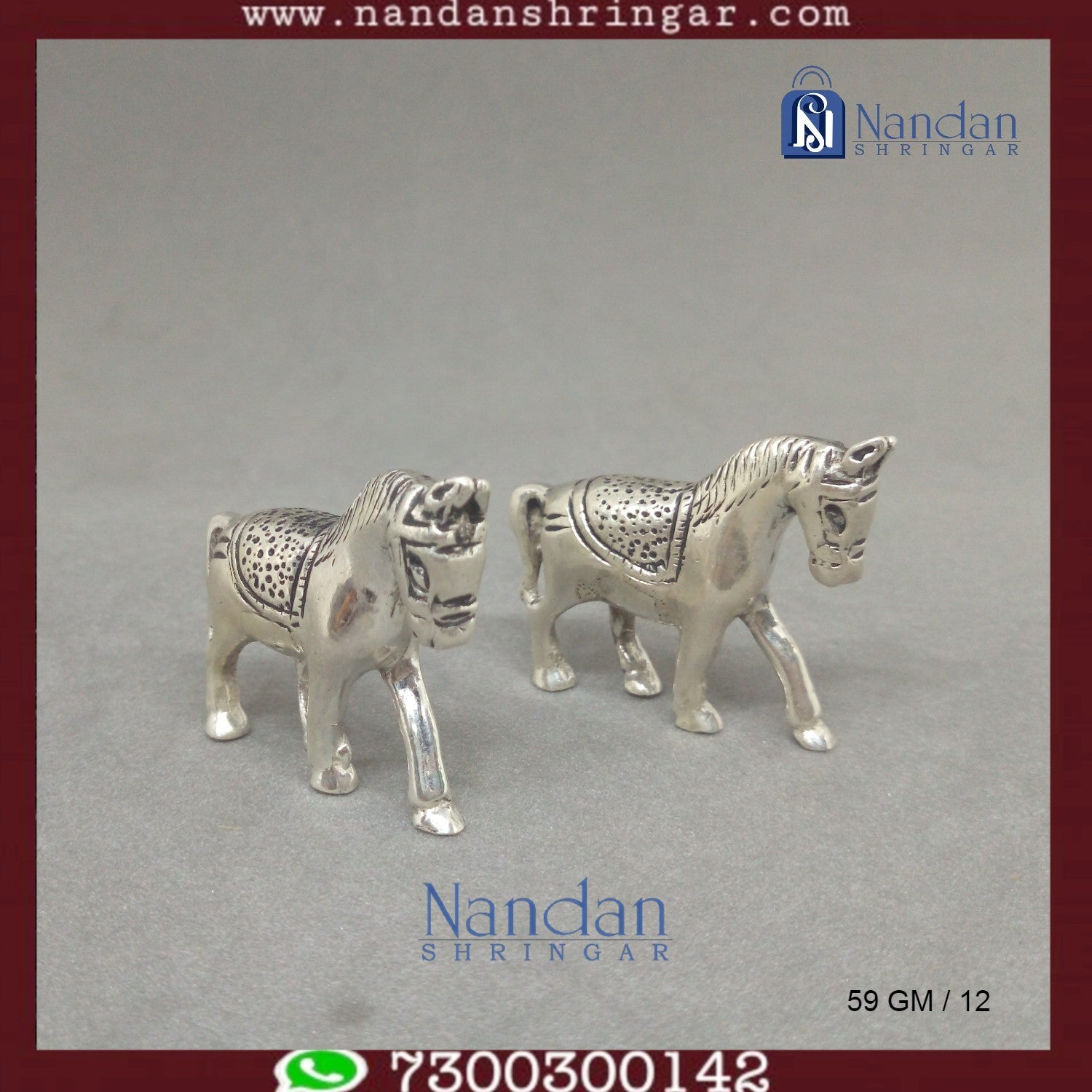 Horse Fine Silver - One Pair