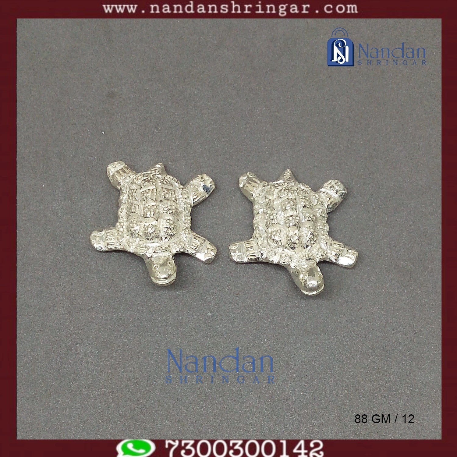 Tortoise  Fine Silver - One Pair