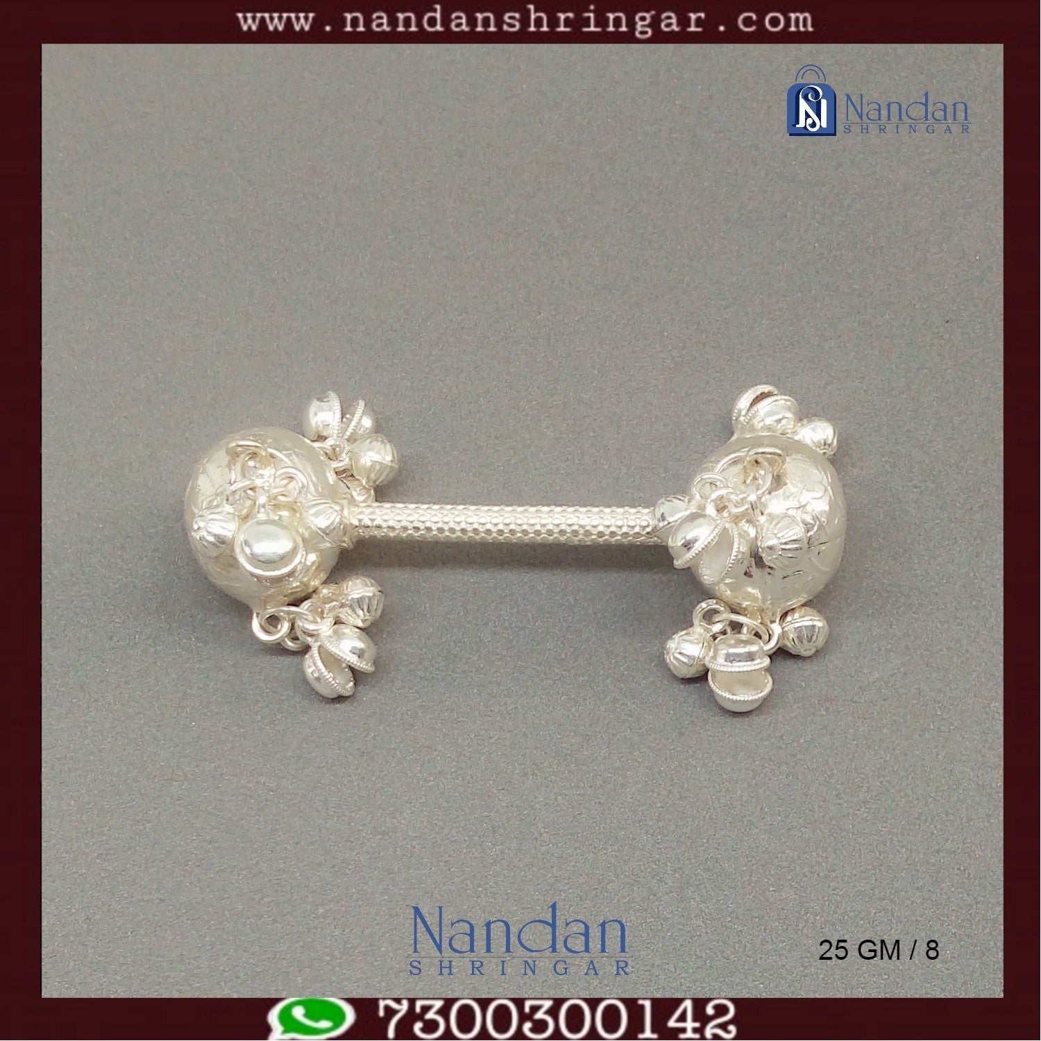Fine silver Gugra by Utsav Arts, showcasing intricate design and craftsmanship in a detailed close-up view.