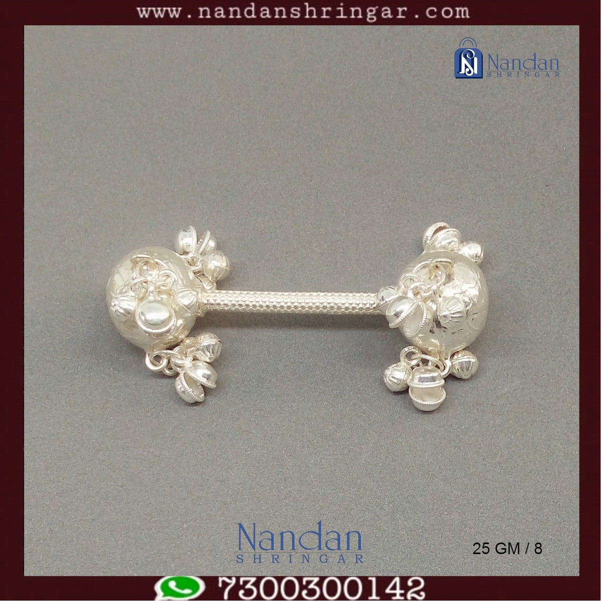 Fine silver Gugra by Utsav Arts, showcasing intricate design and craftsmanship in a detailed close-up view.
