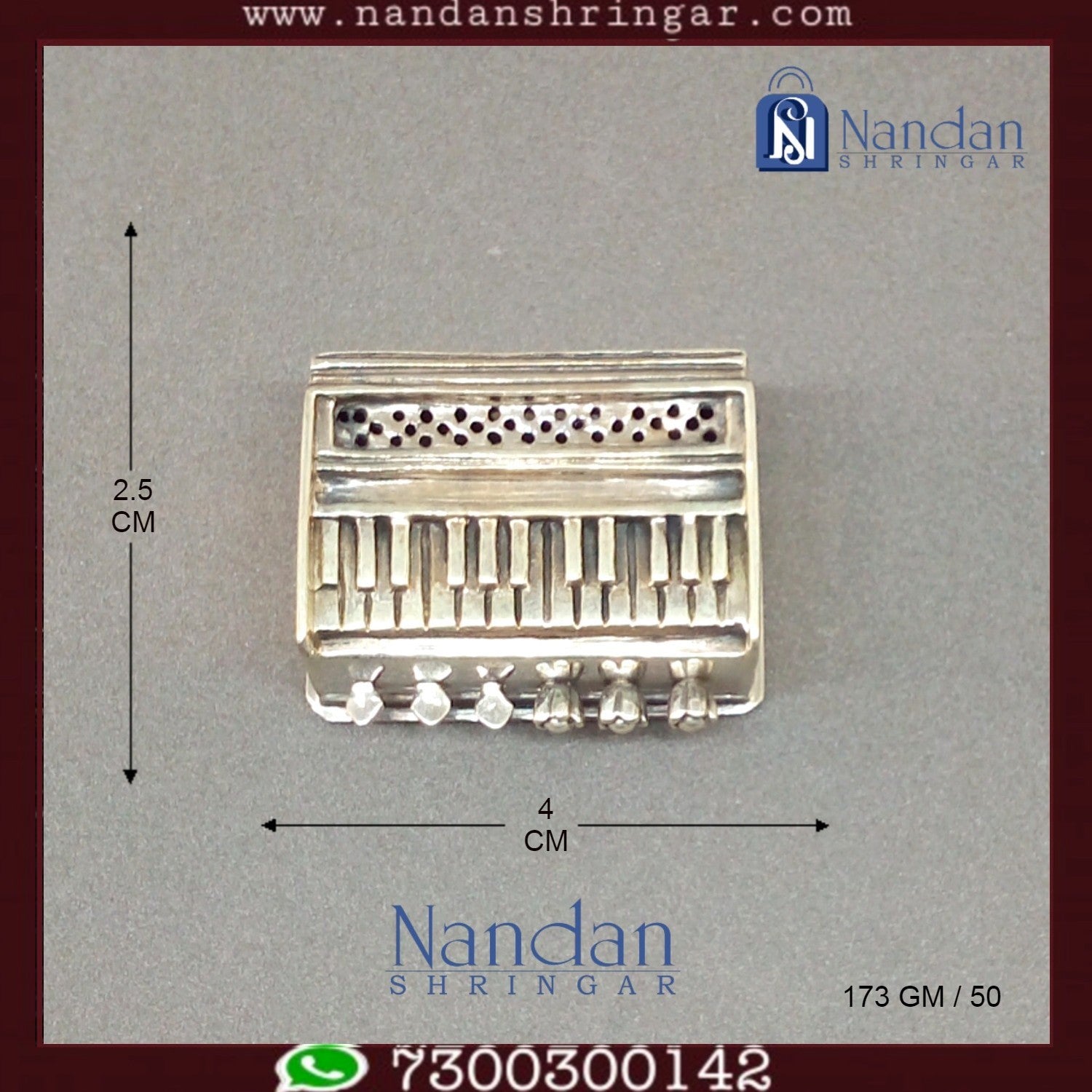 Fine silver musical set by Utsav Arts featuring intricately designed instruments and vibrant embellishments.