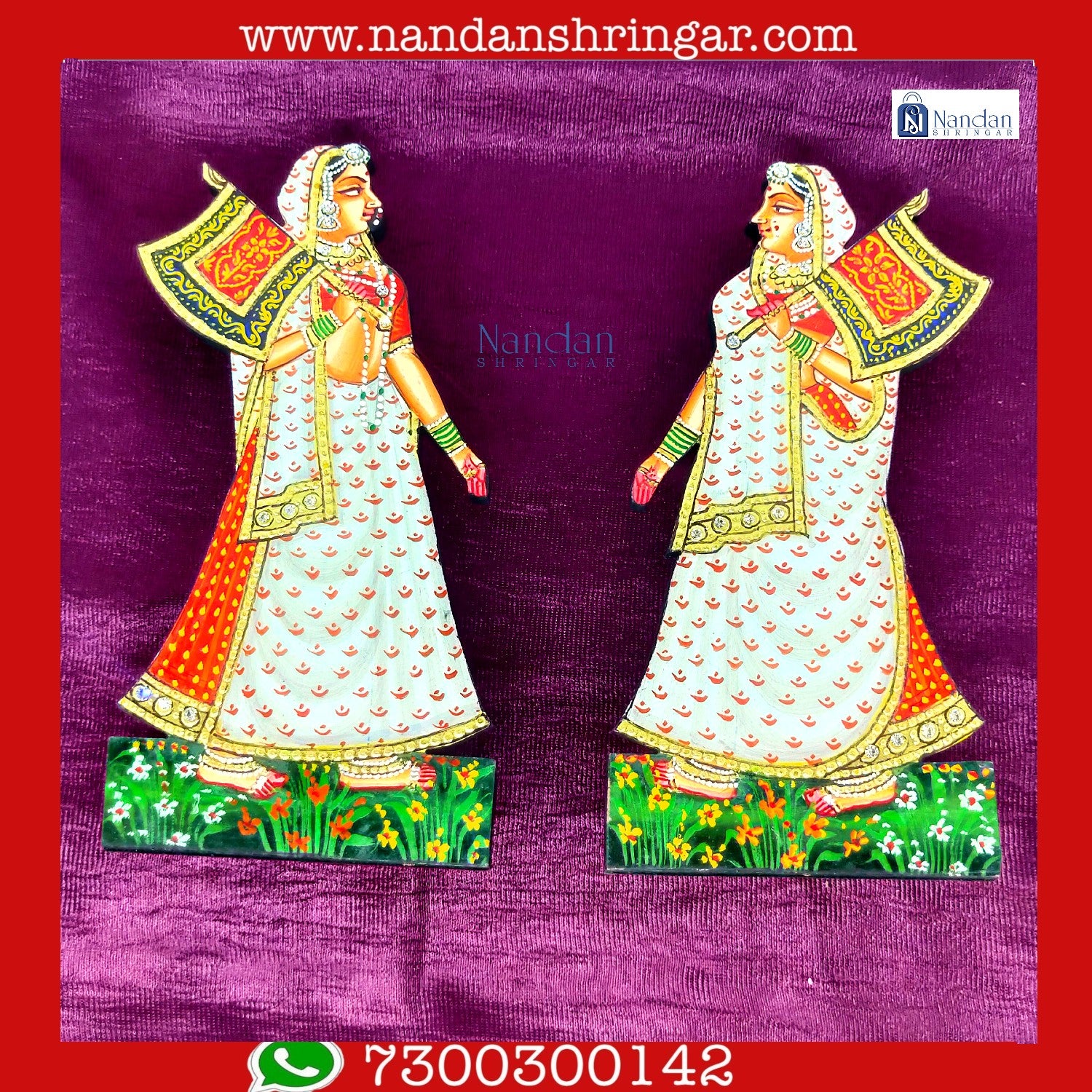 White Gopi Pankha pair from NandanShringars, showcasing intricate design and traditional craftsmanship.
