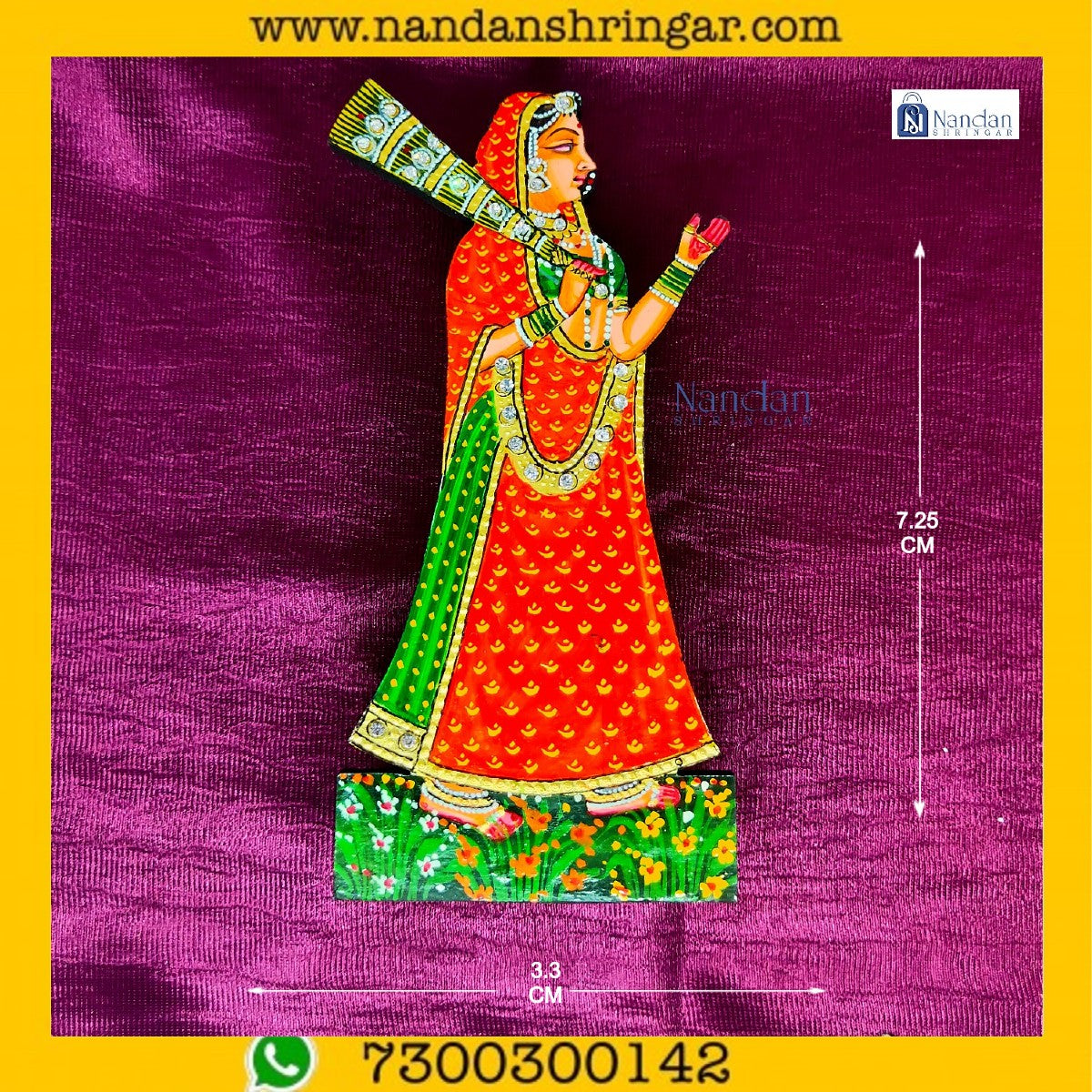 Gopi Morchhal pair in vibrant orange, featuring traditional design by nandanshringars, showcased on a neutral background.