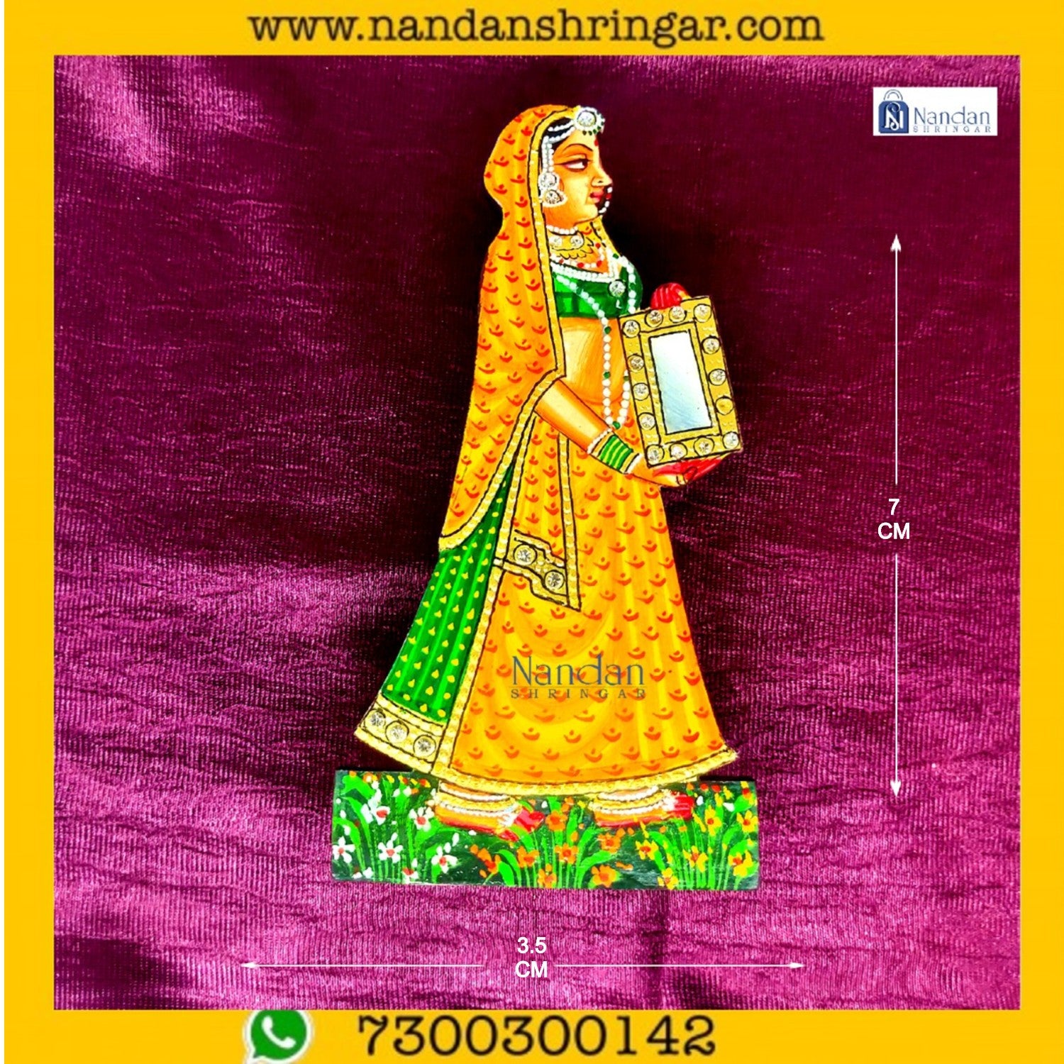 Orange Gopi Darpan pair by Nandanshringars, showcasing intricate design and craftsmanship.